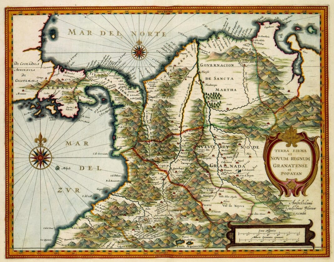 Map of Latin America’s northwest coast (South America) and southern Central America, showing key geographical features and borders.