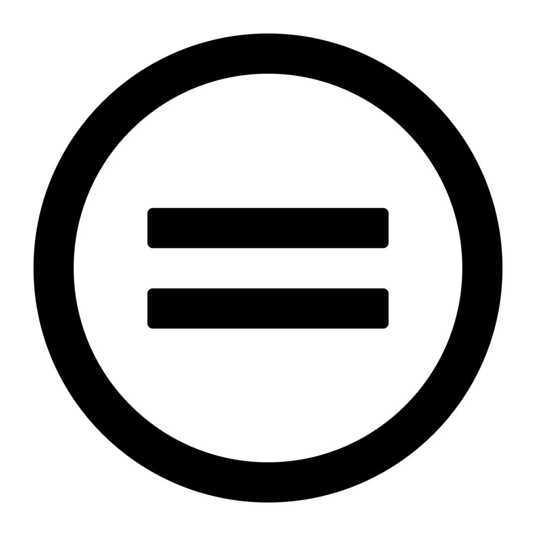 Bold equality symbol representing fairness and inclusivity. A powerful icon for social justice, human rights, and equal opportunity advocacy.